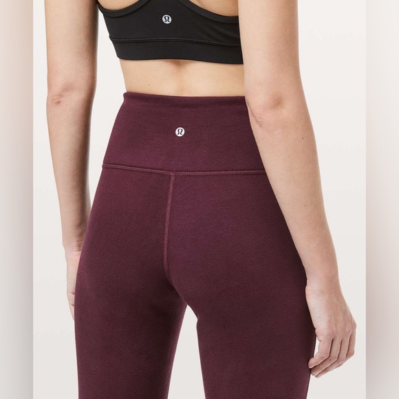 lululemon athletica Pants - LULULEMON Wunder Under Fleece Lounge Pant size 2 Garnet Tights 28 inseam winter